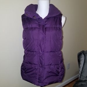 Purple puffer Vest warm fleece lined M